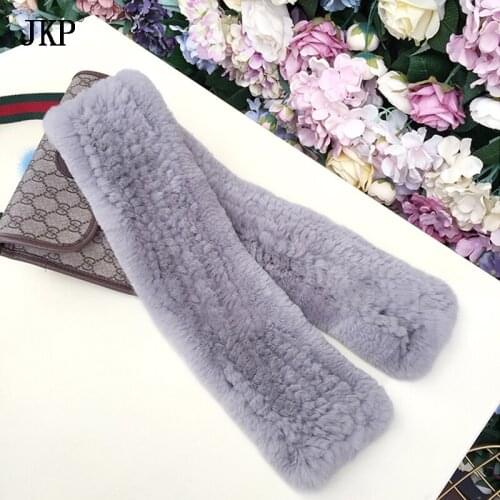 Real Fur Scarf Women Men Rex Rabbit Fur Scarf Natural Rabbit Fur Scarves Fashion Warm Fur Muffler
