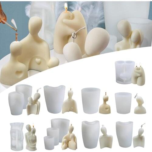 Diy Warm Hug Family Candle Silicone Mold Lovers Aromatic Plaster Soap Making Christmas Wedding Anniversary Home Decorations