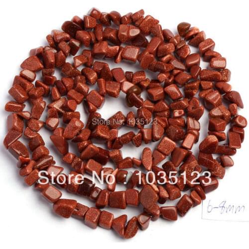 High Quality 5-8mm Gold Sandstone Chip Shape Necklace Bracelet Jewelry DIY Gems Loose Beads 34 Inch w387