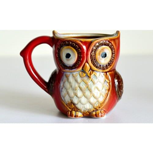 NEWYEARNEW Owl Mugs Cup Ceramic Arts Crafts Furnishing Articles Gifts Household Items Sitting Room Decorate Desktop Decoration