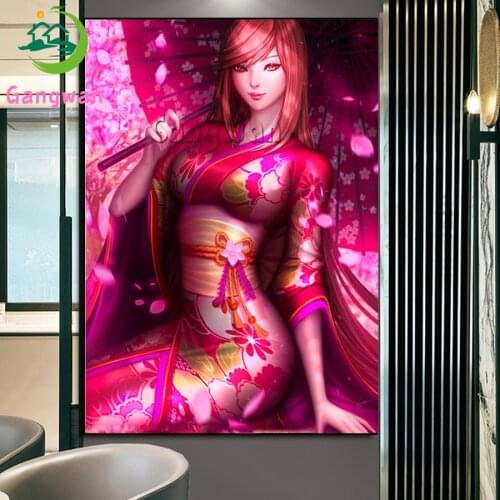 Japanese woman Emeroidery full diamond rhinestone painting cross stitch mosaic sale new arrival Geisha, oriental woman picture