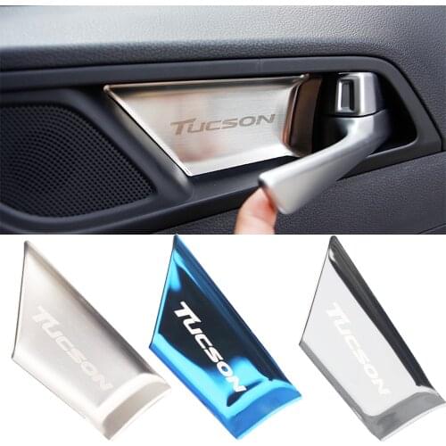 Stainless Steel Car Interior Door Bowl Protective Trims For Hyundai Tucson 2015 2016 2017 2018 2019 Accessories