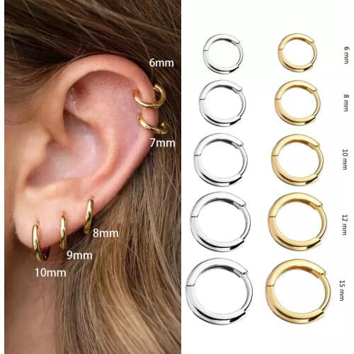 Stainless Steel Gold Punk Hip-Hop Geometric Small Hoop Earrings for Women Female Retro Drop Earrings 2021 Trend Fashion Jewelry