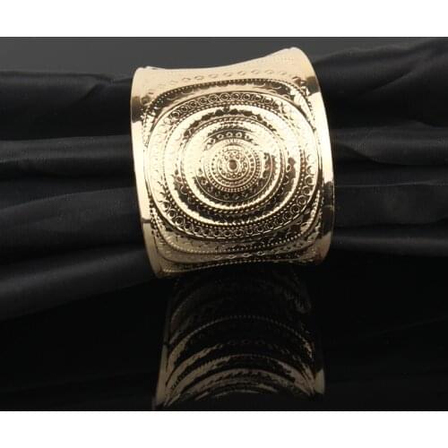 1PC European Curve Metal Tibetan Gold Silver Plated Wide Open Bangle Cuff Bracelets For Women Femme Carved Bracelet Jewelry B20
