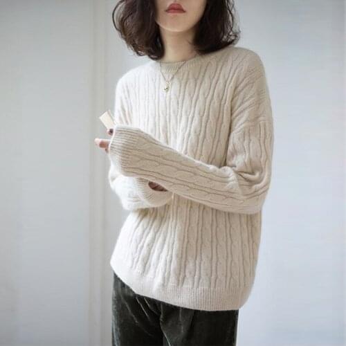 Gejas Ainyu 2020Autumn Winter The New Womens sweater Round neck Loose Cashmere sweater women pullover women pullover knitting