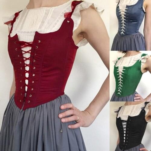 Womens Patchwork Lace Up Tank Top Sexy Hollow Out Bandage Corsets with Straps for Party Club Ordinary Streewear
