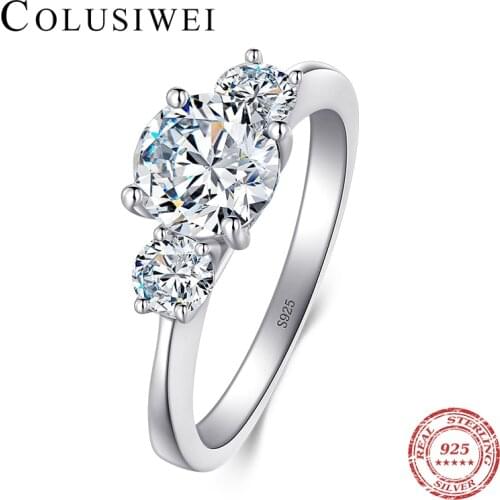 2019 New 2Ct 925 Sterling Silver Ring for Women CZ Zircon Wedding Ring Brand O anillos anel aneis Crystal Wholesale Jewelry