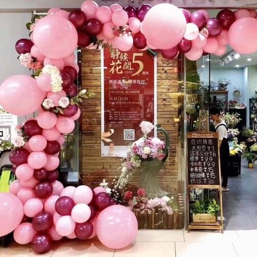 141pcs DIY Wine Red Balloons Garland Kit Pink Latex Balloon Arch For Birthday Wedding Engagement Bridal Shower Party Decorations