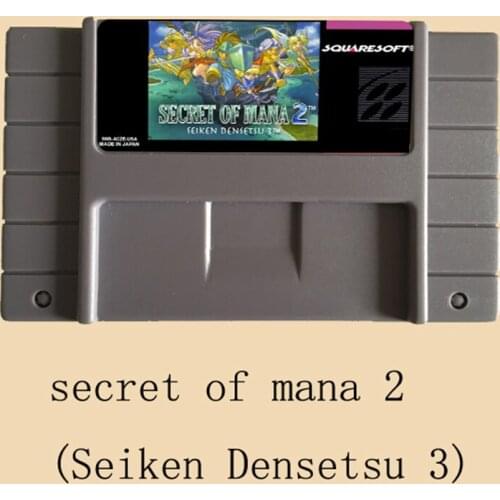 Secret of mana 2 46 Pin 16 Bit Grey Game Card For USA NTSC Game Player