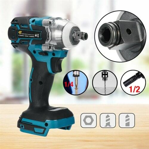 18V Cordless Brushless Impact Wrench Driver 1/2" 1/4" Socket Wrench Screwdriver Drill 330NM Power Tool for Makita Battery
