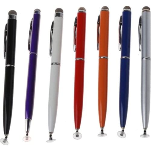 2 in 1 Fiber Metal Tip Stylus Capacitance Pen Screen Touch Drawing Tablet Pen