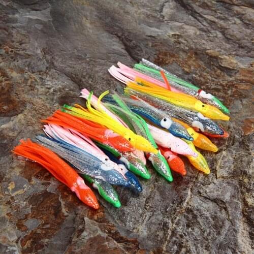 20pcs 8cm/11cm Hoochie Squid Skirt Octopus Saltwater Fishing Lure Set Octopus Baits Combo Lure Trolling Bait Fishing Soft Lures