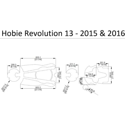 2015-2016 Hobie Revolution 13 Kayak Boat EVA Decking Mat Pads Kit 1/4"