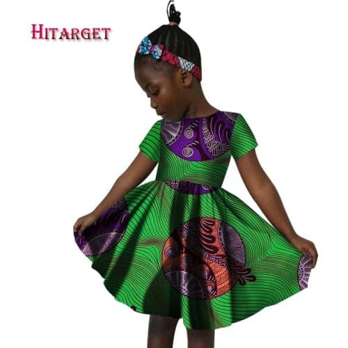 2020 New African Women Clothing kids dashiki Traditional cotton Dresses Clothing Matching Africa Print Children Dresses WYT60