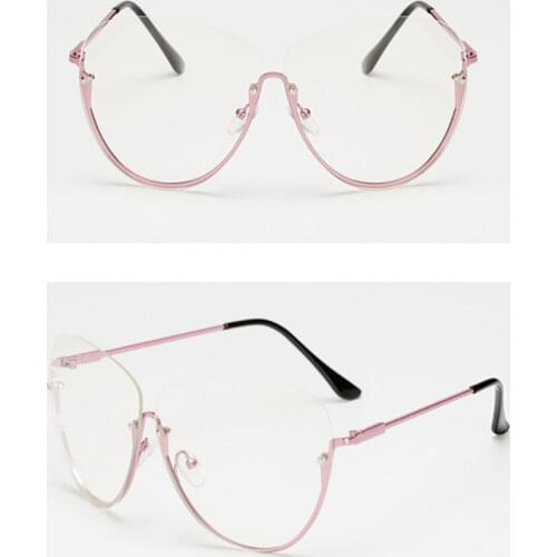 2021 Brand Designer Clear Sunglasses Women Ocean Lens Rimless Oversized Sun Glasses Frame Vintage Shades Luxury Metal Eyewear