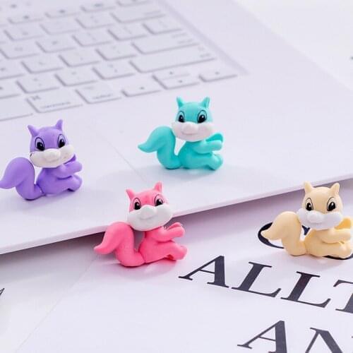 48pc/lot Creative Cartoon Coloured Squirrel horse animal rubber eraser/ stationery for children students/nice gift eraser