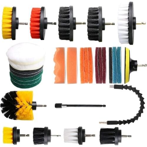 31 PCS Drill Brush Scrub Pads Power Scrubber Cleaning Kit Universal Cleaner Scrubbing Cordless Drill for Bathroom Tile