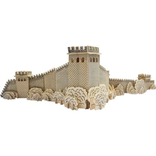 3d Three-dimensional Wooden Puzzle Handmade Childrens Educational Toys Assembled Building Model Great Wall Chinese Famous 2021
