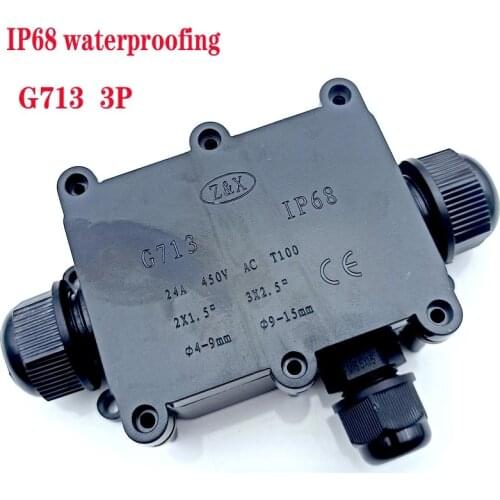 3Way IP68 Outdoor Waterproof Cable Connector Junction Box With Terminal 450V