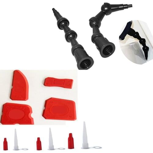 5sets Per Order 2pcs Rotating bent Nozzle nozzle for Cartridge and 4pcs Easy Work Caulking Scraper and 3pcs Nozzles with Red Cap