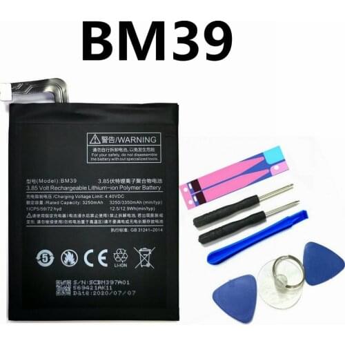 New Real 3350mAh BM39 Battery + Screwdriver Tools Replacement For Xiaomi Mi6 Mi 6 Phone + Tracking Number