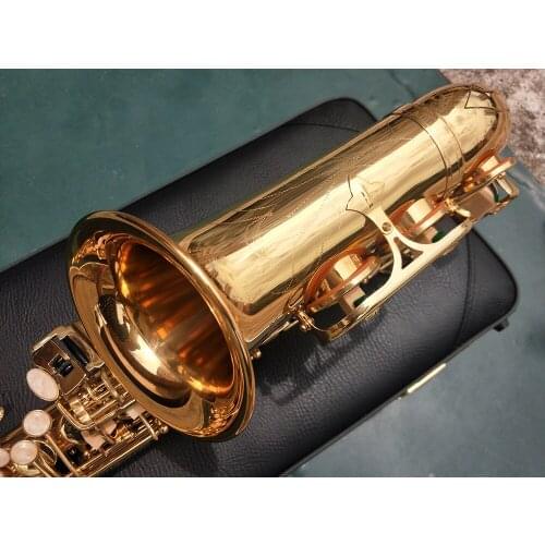 JS-767 New Eb Alto Saxophone High Quality Brass Gold Lacquer Professional E-flat Music Instruments Sax mouthpiece