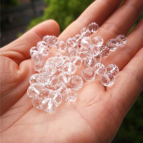 Top Quality Clear Color 6*8mm Rondelle Austria 32Faceted Crystal Glass Shiny Beads Loose Spacer Round Beads for Jewelry Making