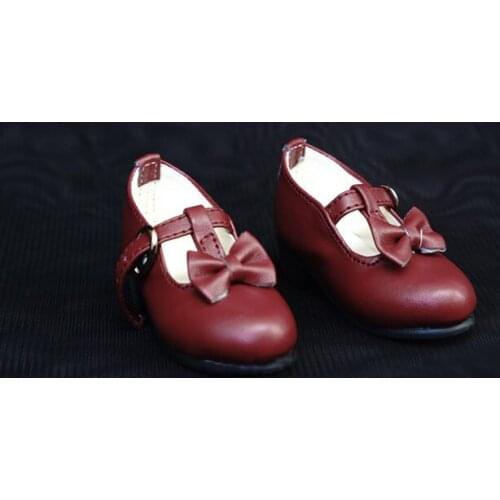 D01-P110 children handmade toy 1/3 1/4 Doll Accessories BJD/SD doll shoes Bow red shoes 1 pair