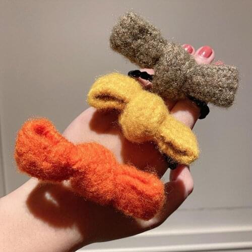 Woolen Yarn Elastic Bow Hairband Face washing makeup soft Hairband Girl Hair Bands Women Headwear Fashion Hair Accessories 2021