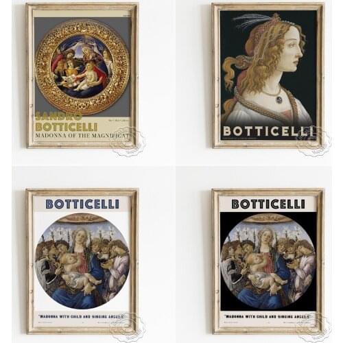 Sandro Botticelli Early Renaissance Exhibition Poster, Madonna Of The Magnificat Canvas Painting, Religion Art Prints Home Decor