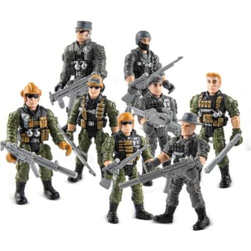 Military Model Doll Toy Building Blocks Model Special Police Team Weapons War Assembled Military Plastic Soldiers Children Gift