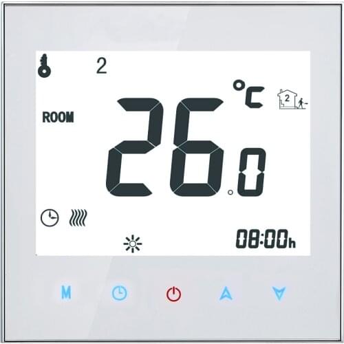 Indoor Electronic Temperature Controller 5A 110-230V Programmable LCD Display Touch Screen Water Heating Thermostat Controller