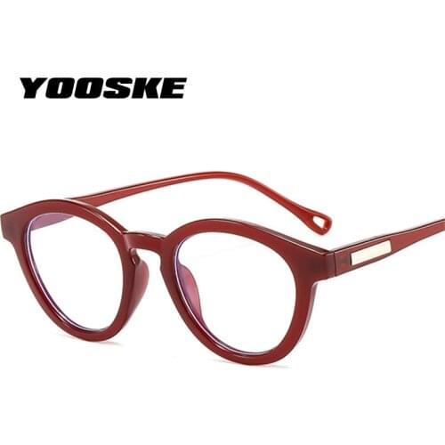 YOOSKE Round Anti Blue Rays Glasses Women Men Transparent Myopia Eyeglasses Frame Optical Spectacle Frames Goggles Eyewear