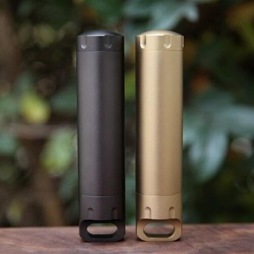 Aluminum Alloy Medicine Seal Capsule Bottle Waterproof Canister Outdoor Camping Small Tool