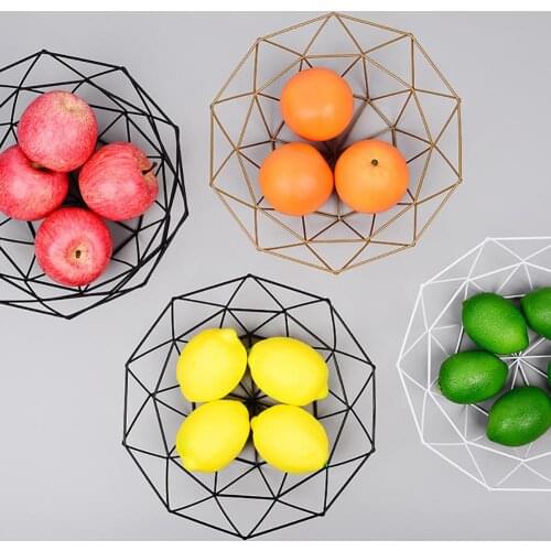 Nordic ins metal fruit basket iron fruit plate home storage products snack basket Decorated Display Bowl Home Holder Organizer
