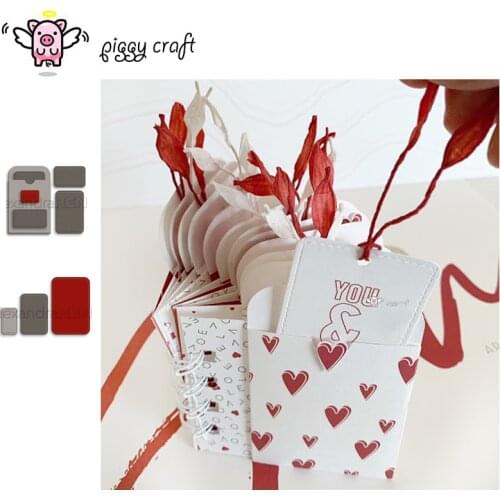 Piggy Craft metal cutting dies cut die mold Closed envelope pocket frame Scrapbook paper craft knife mould blade punch stencils