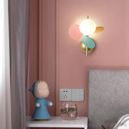 Nordic Colorful Flower Branch Wall Lamp Minimalist Bedroom Bedside Aisle Childrens Room Living Room Study Decorative Lighting