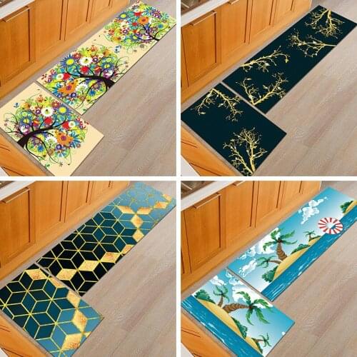 Non-slip Kitchen Mat British National Flag Golden Plaid Area Rug Living Room Balcony Bathroom Printed Carpet Doormat Hallway Mat