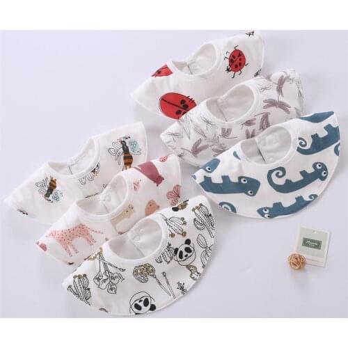 New unidirectional wet round bib 360 degree rotatable baby bib bib saliva towel for children
