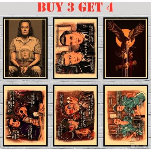 37 Designs Twin Peaks Kraft paper Poster Tv Show Art Painting Funny Fancy Wall Sticker 1 42X30cm