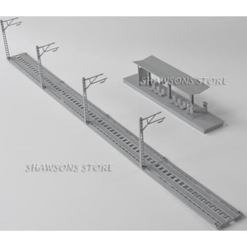 Plastic Parts Pedestrain Overpass Bridge Rail Track & Railway Station for 1/87 Scale Train Models