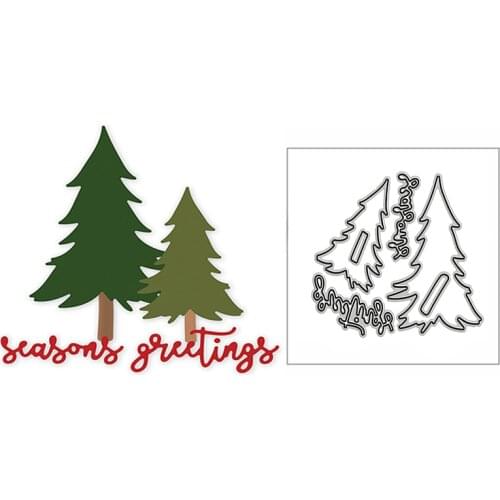 New Seasons Greetings Pine Trees 2020 Metal Cutting Dies for DIY Scrapbooking and Card Making Decor Embossing Craft No Stamps
