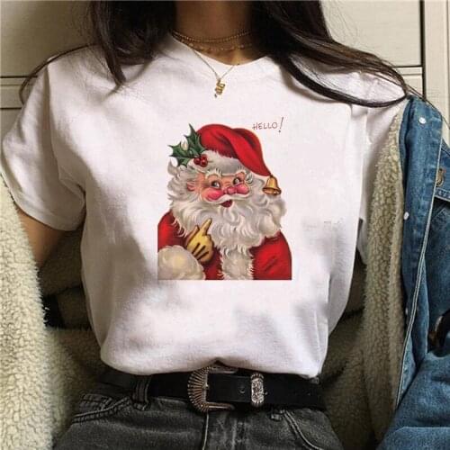 FIXSYS Christmas Tee Shirt Women T Shirt Merry Christmas and Happy New Year Fashion Graphic Cute Tee Tops Casual Loose Fashion T