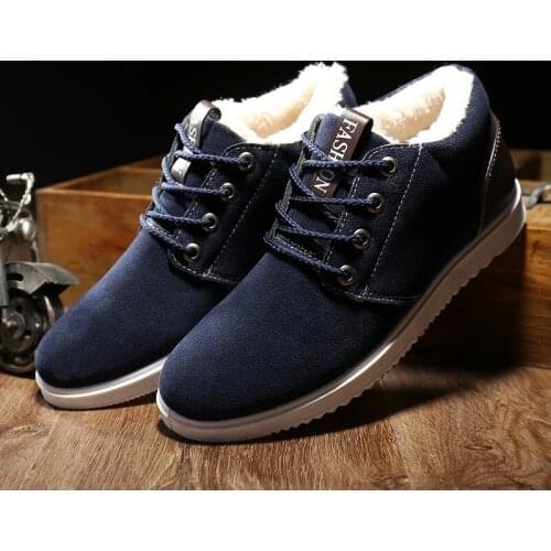 Sapatos Masculino Leather Leisure Comfy Soft Casual Shoes Winter Plush Student Flat Lace-Up Shoes Male Sneaker Zapatos De Hombre