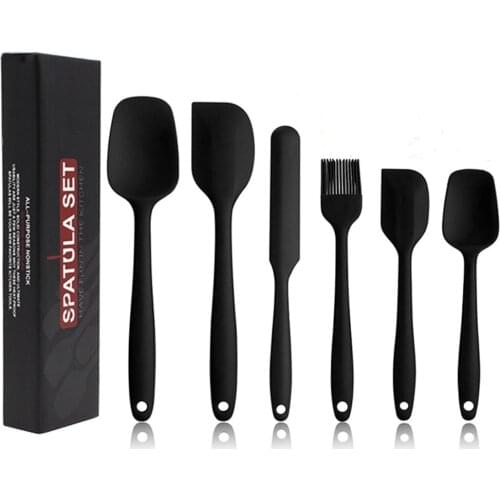 6 Spatula Sets Bakeware BPA Free Silicone Scrapers Spoon Non-Stick Silica Cake BBQ Heat Resistant Flexible Scraping Baking Tools