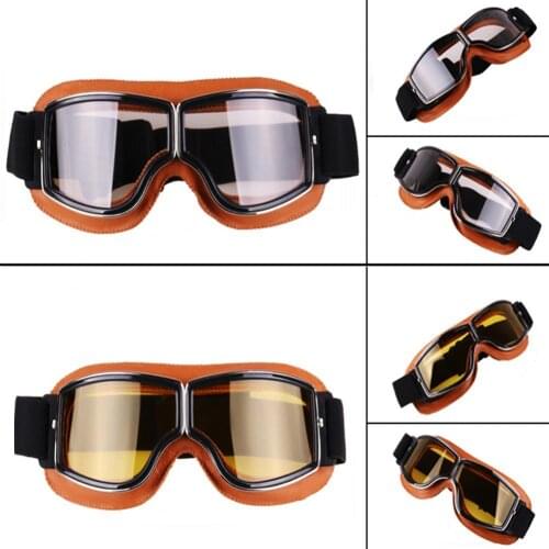 Unisex Cycling Sunglasses Vintage Motorcycle Motorbike Windproof Dustproof Pilot Goggles for Harley/Honda/Yamaha Helmet Glasses