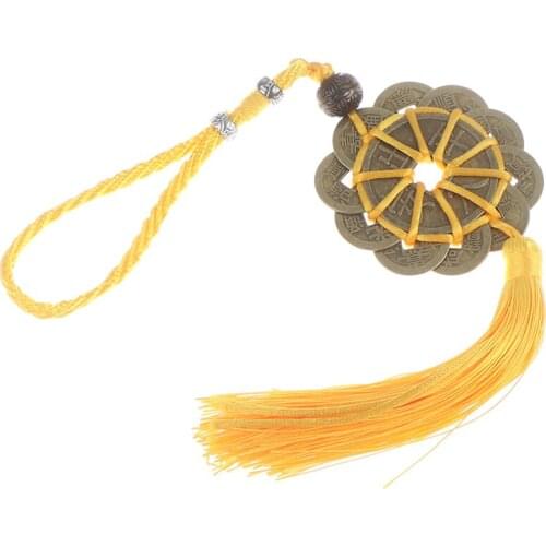 Chinese Knot Traditional Feng Shui Mascot Ancient 1/6 Coin Hanger Fortune Wealth Health lucky copper coin Success Lucky Charm