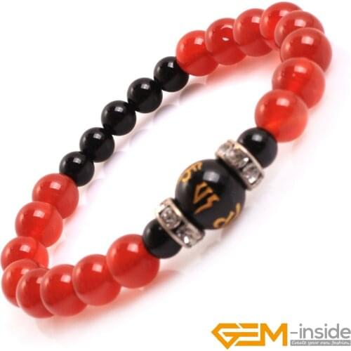 Black Agat e & Red Agat e Natural Stone Bracelet Elastic Jewelry Bracelets For Women Free For Gift !Hot Item