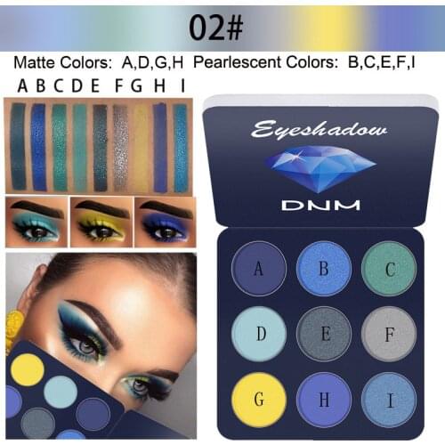 DNM New 1Pc Shimmer 9-colors Eyeshadow Palette Matte gradual change Pearlescent Eye shadow Novice Makeup Cosmetics TSLM2