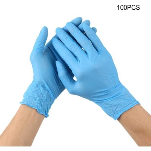 100 pcs / Box Disposable Powder-free Industrial Food Safety 3mm Translucent Pvc Gloves blue guantes vinilo luvas